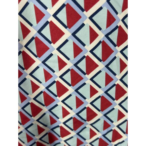 J. McLaughlin Durham Ruffle Top Size XS Geometric Diamond Print 3/4 Sleeve - Picture 11 of 13